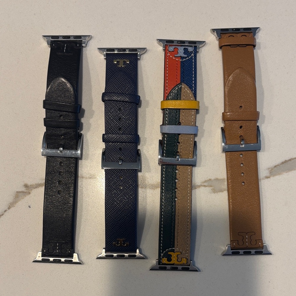 Tory Burch Leather Watch Bands - Black, Blue, Multicolor, Tan